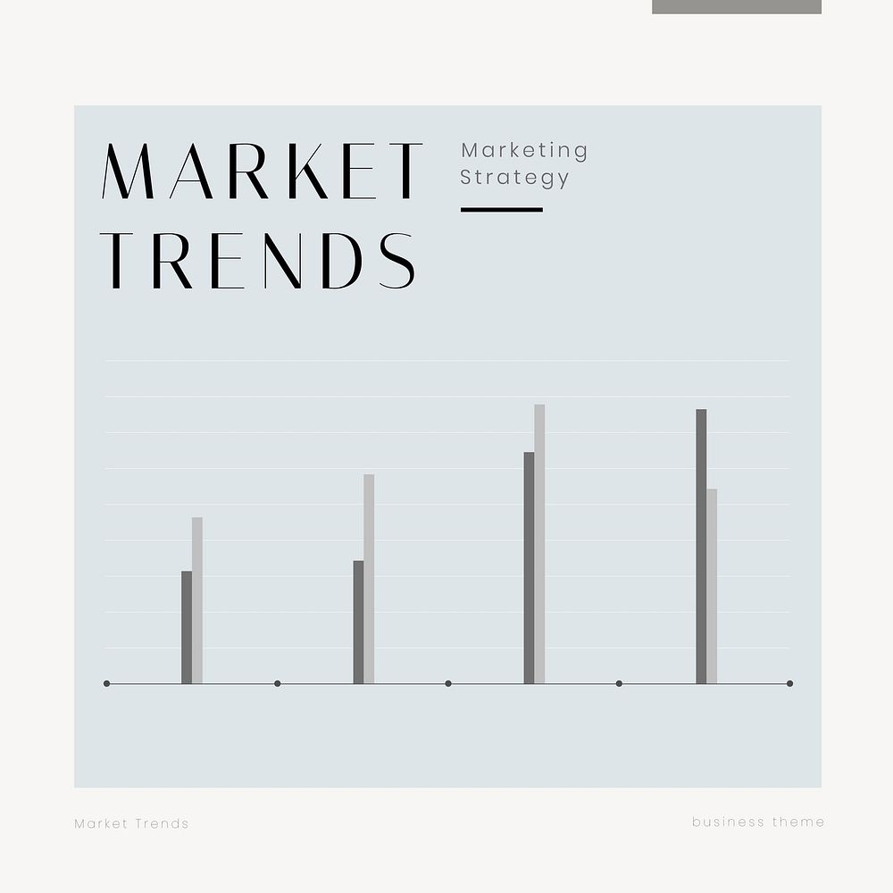 Market trends Instagram post template, marketing strategy vector