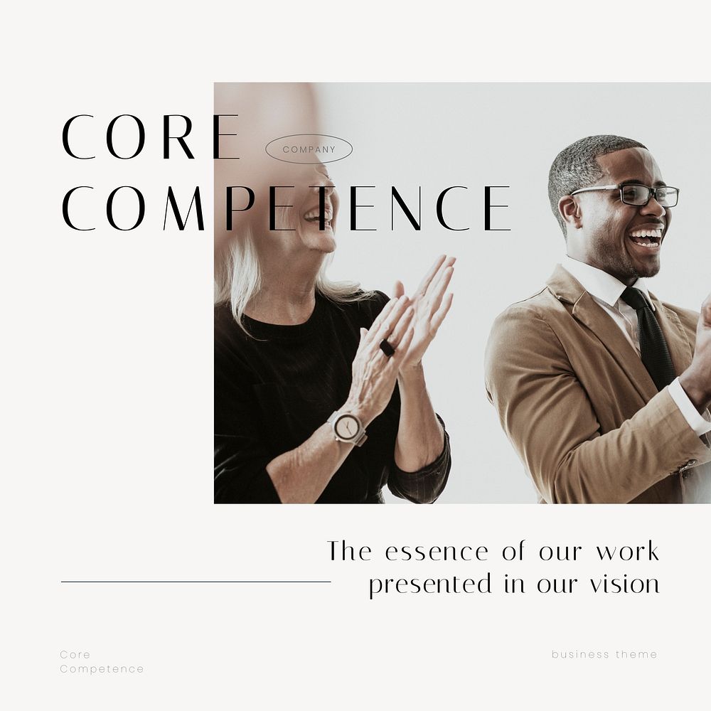 Business competency Instagram post template, modern design vector