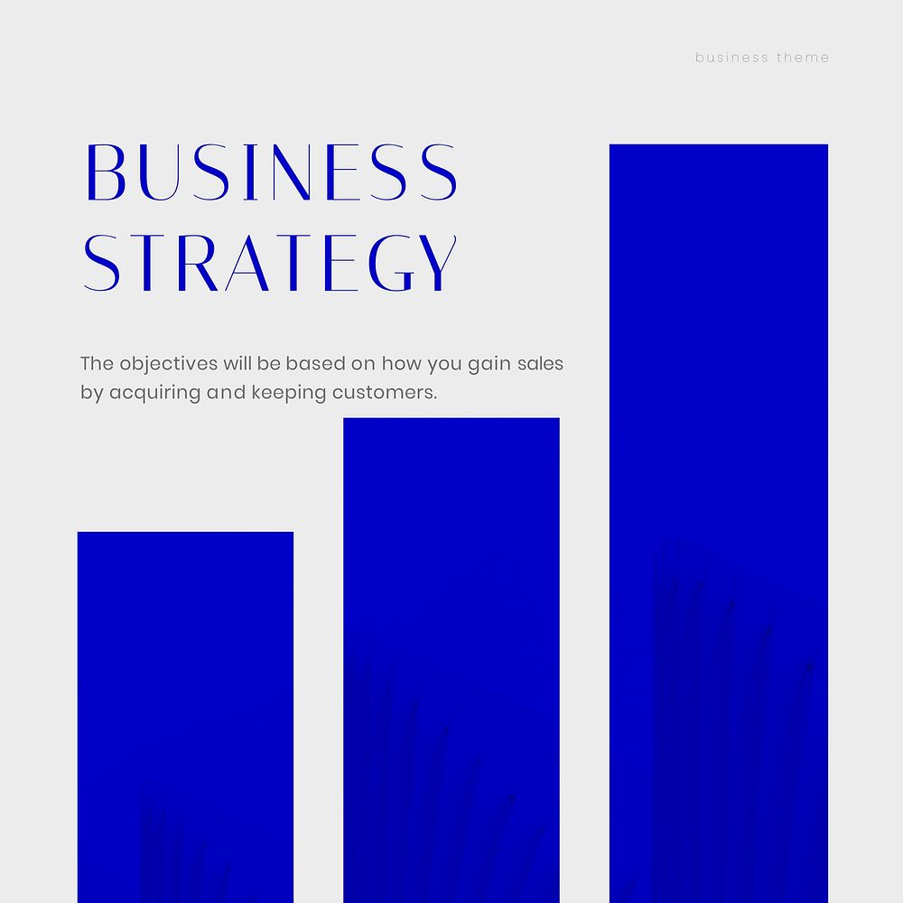Business strategy Instagram post template, blue modern design vector