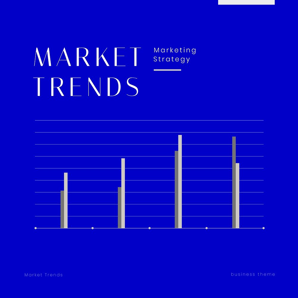 Market trends Instagram post template, marketing strategy vector