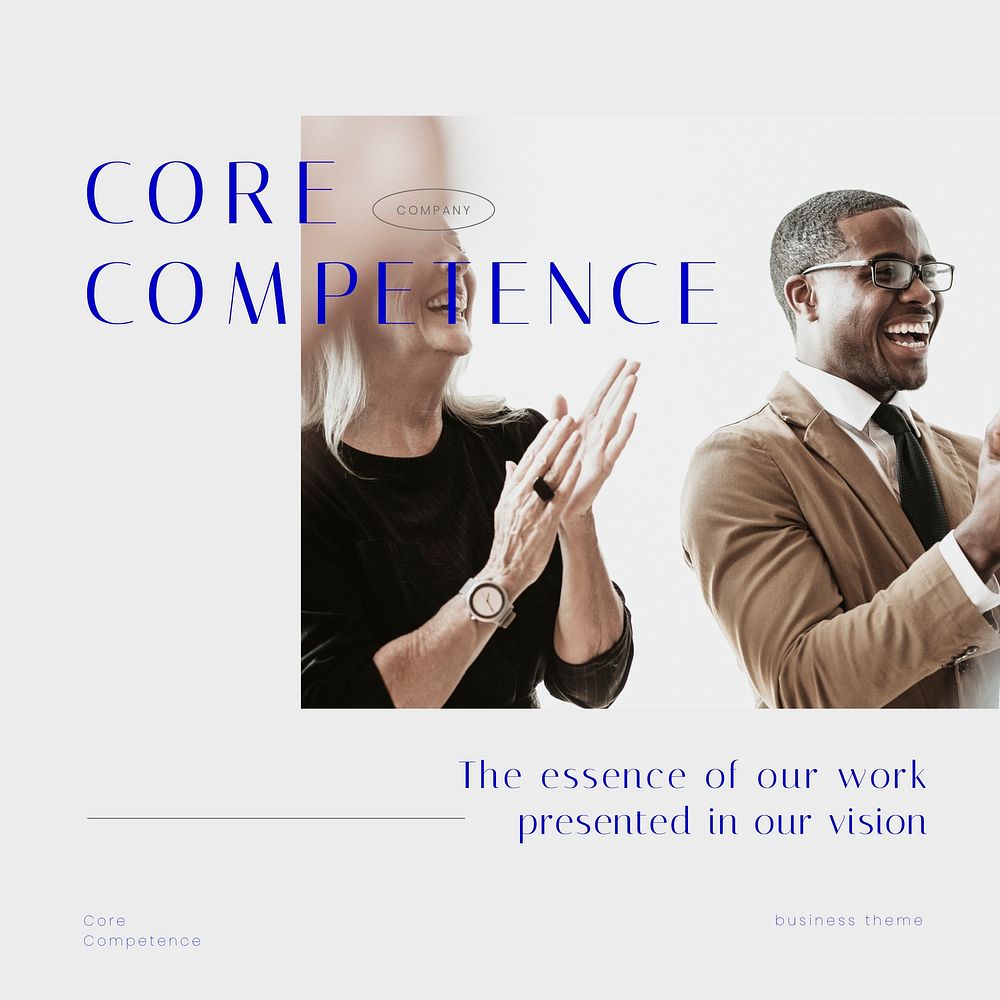 Business competency Instagram post template, modern design vector