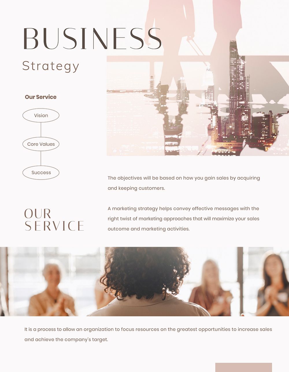 Business strategy flyer editable template, pink aesthetic design psd