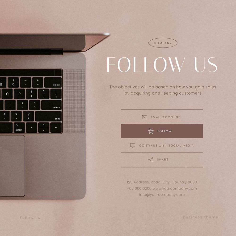 Follow us Instagram post template, business information vector