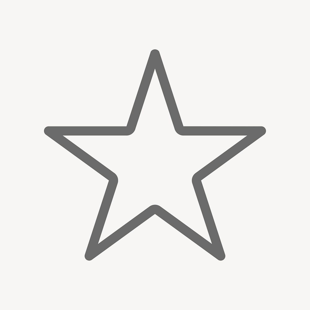 Star ranking icon, simple line art design psd