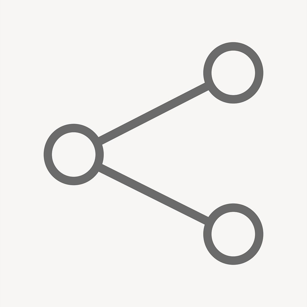 Link icon, simple line art design vector