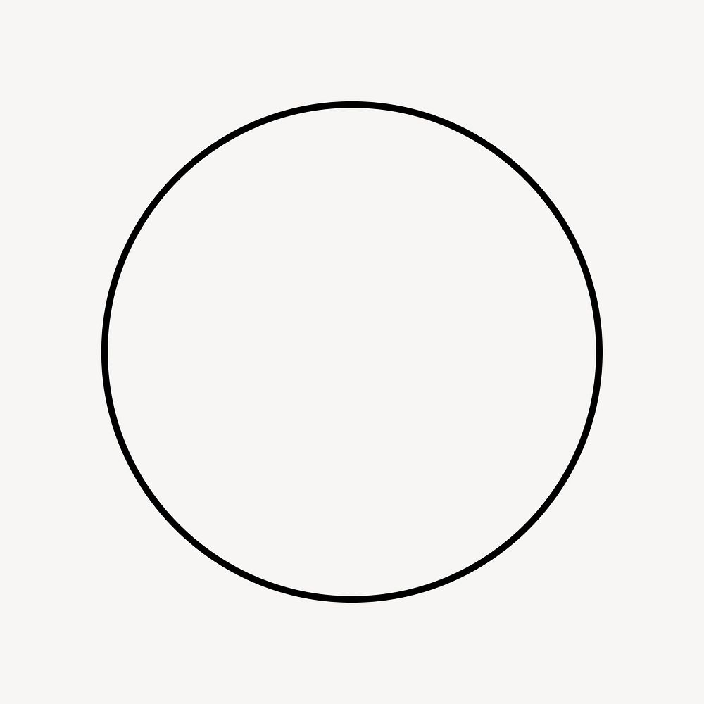 Minimal circle frame, line art design psd