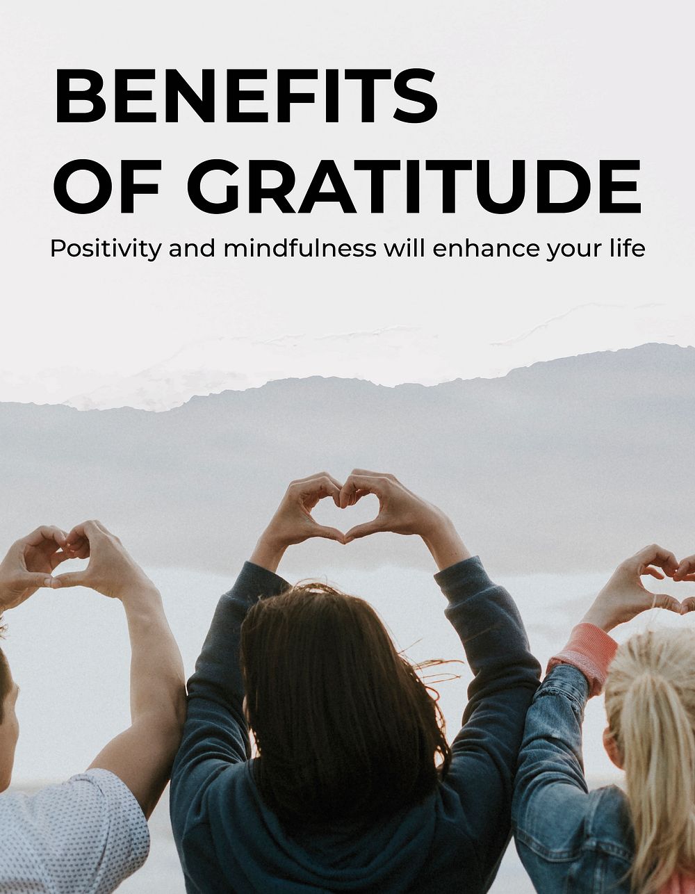 Benefits of gratitude flyer template, editable design  psd