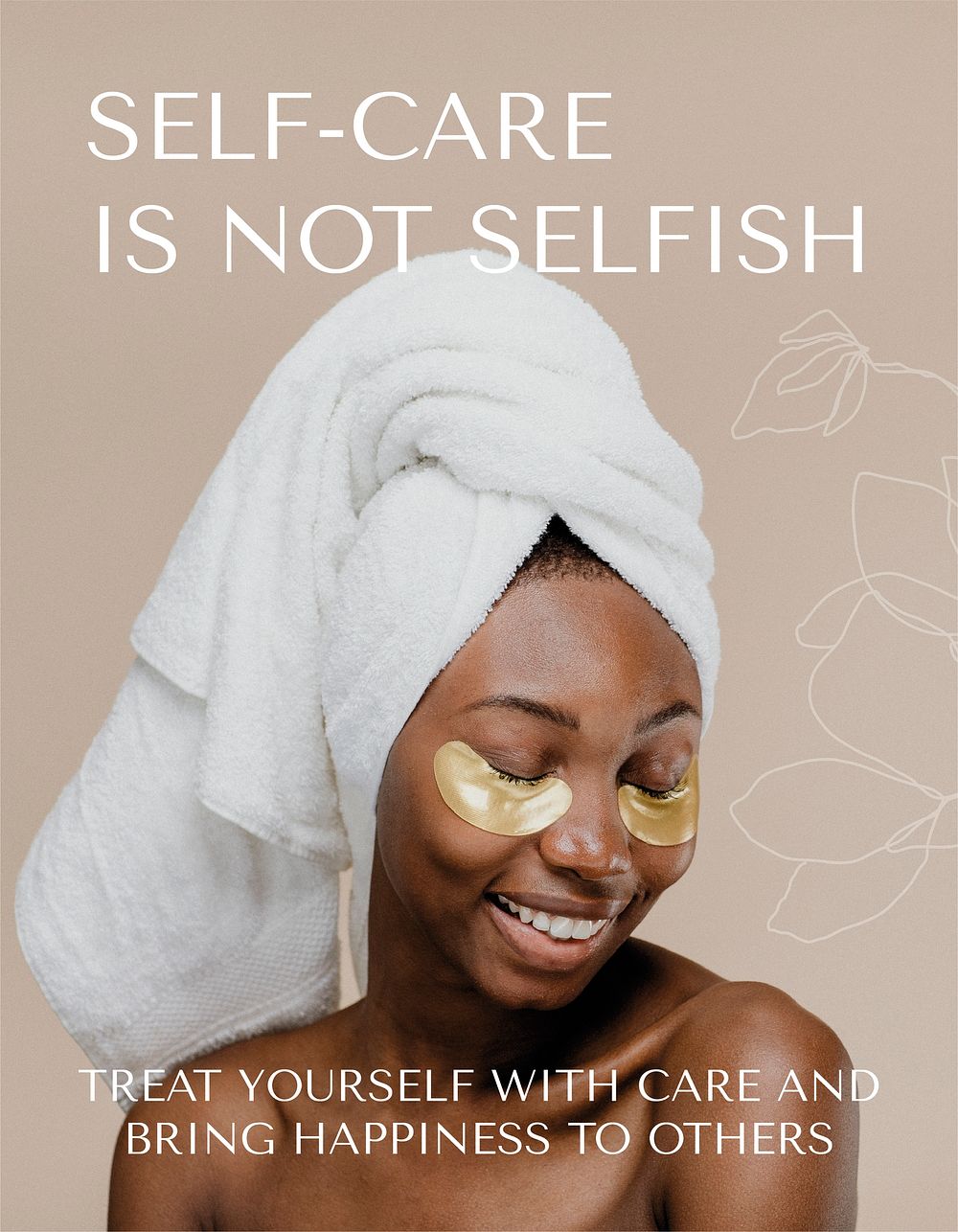 Self care beauty flyer template, editable design  psd