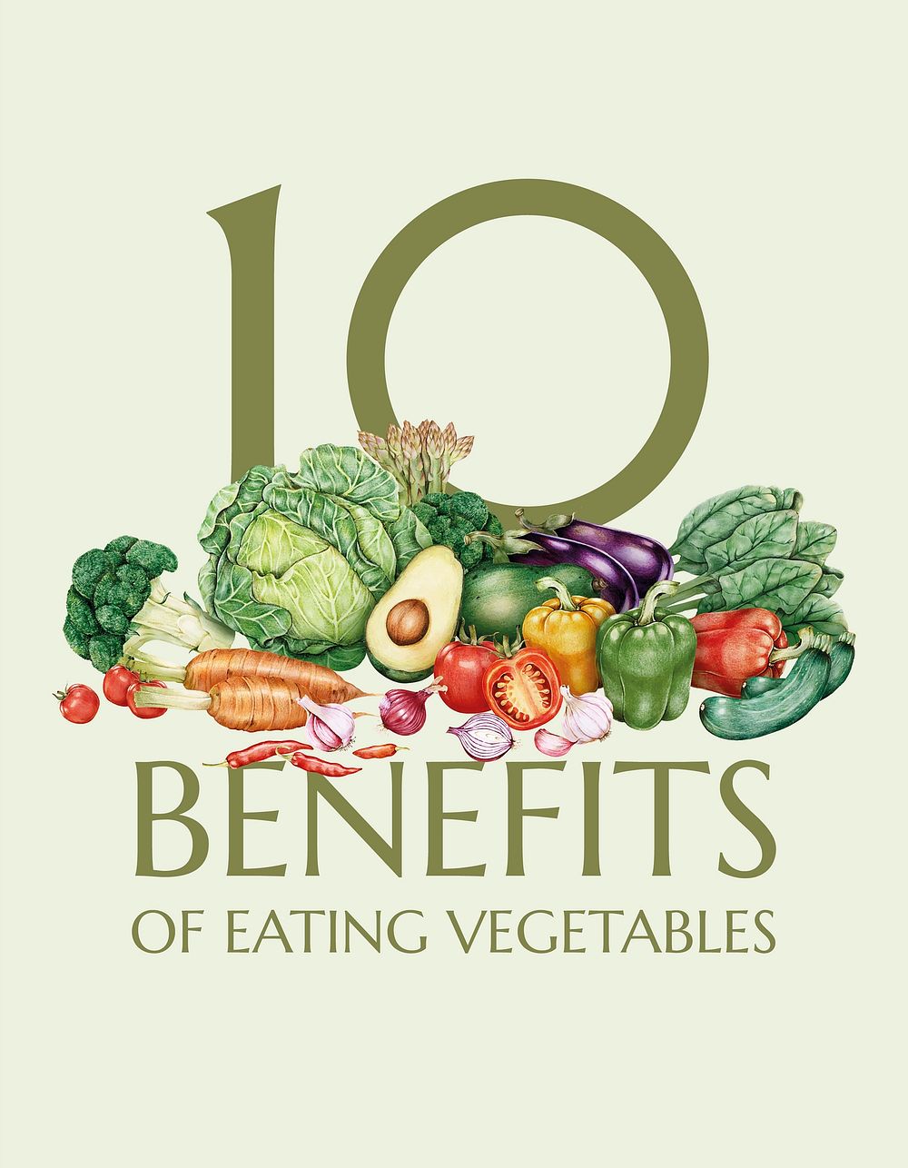 Benefits of vegetables flyer template, editable design  vector
