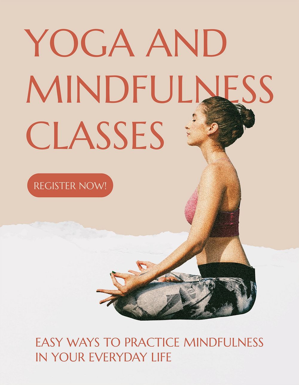 Yoga & mindfulness flyer template, editable design  vector