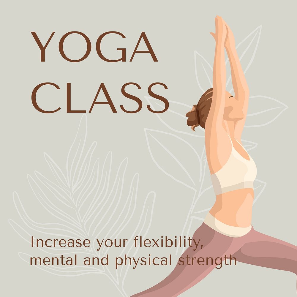 Yoga class Instagram ad template, editable social media post  vector