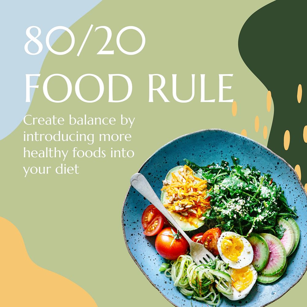 Healthy eating Instagram ad template, editable social media post  vector