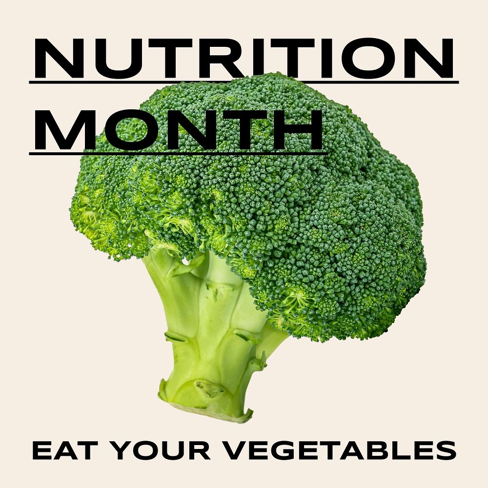 Nutrition month Instagram ad template, editable social media post  vector