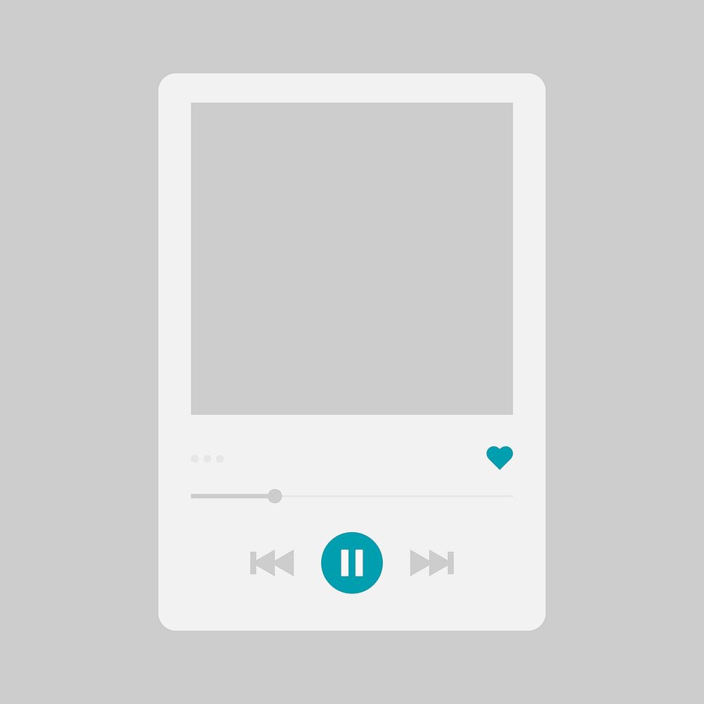 Music player frame collage element vector