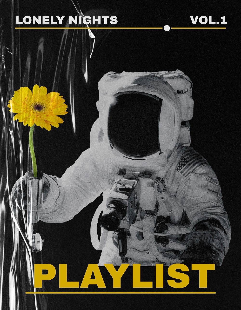 Astronaut music flyer template, entertainment, psd