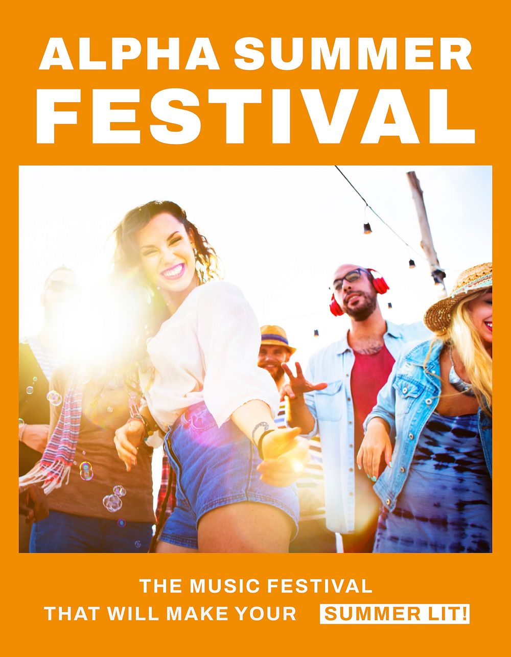 Music festival flyer template, entertainment, vector