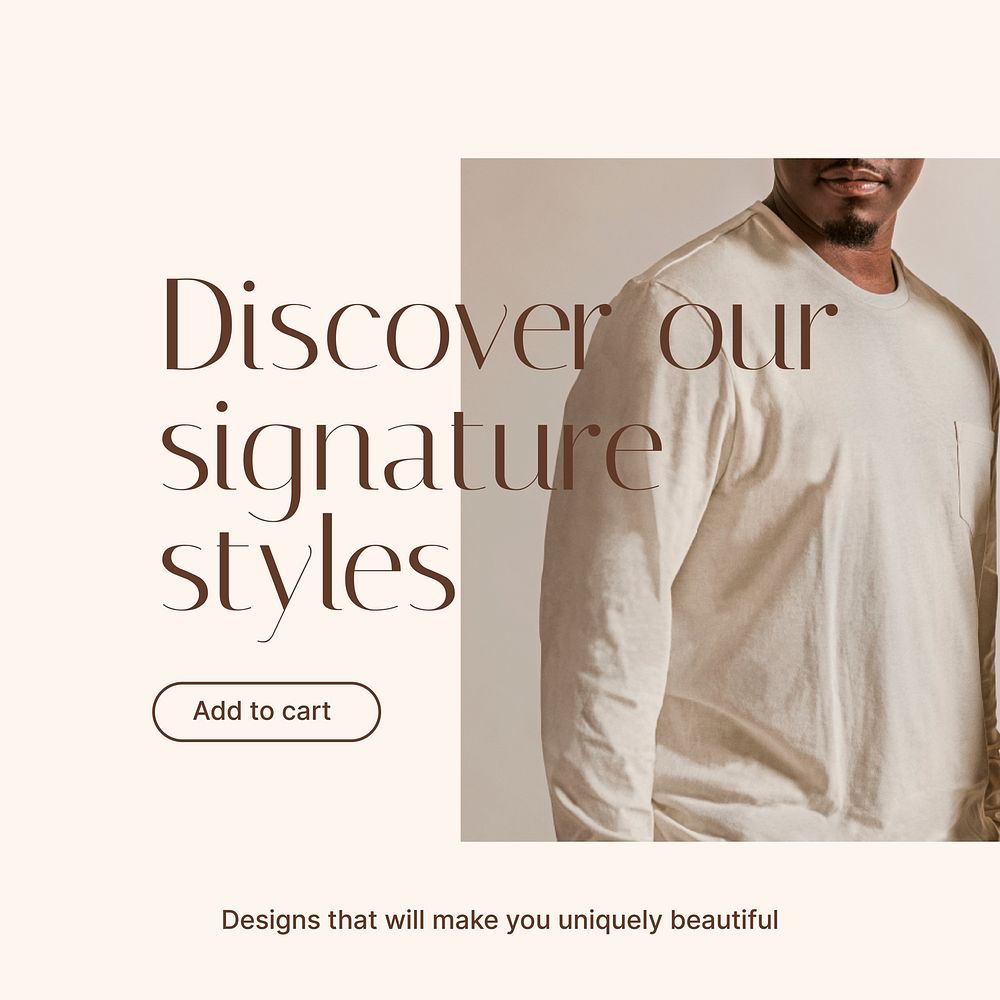 Minimal fashion Instagram post template, shopping ad vector