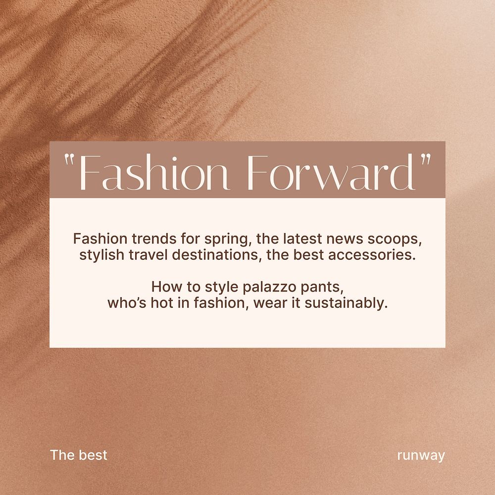 Fashion forward Instagram post template, shadow aesthetic vector