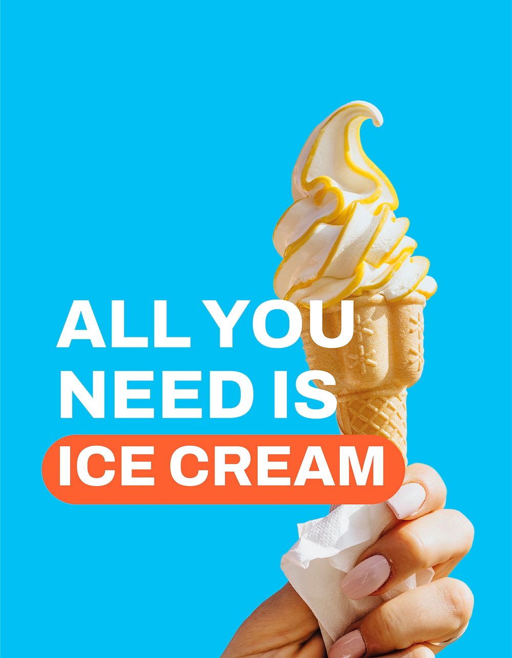 Soft serve flyer editable template, food quote psd
