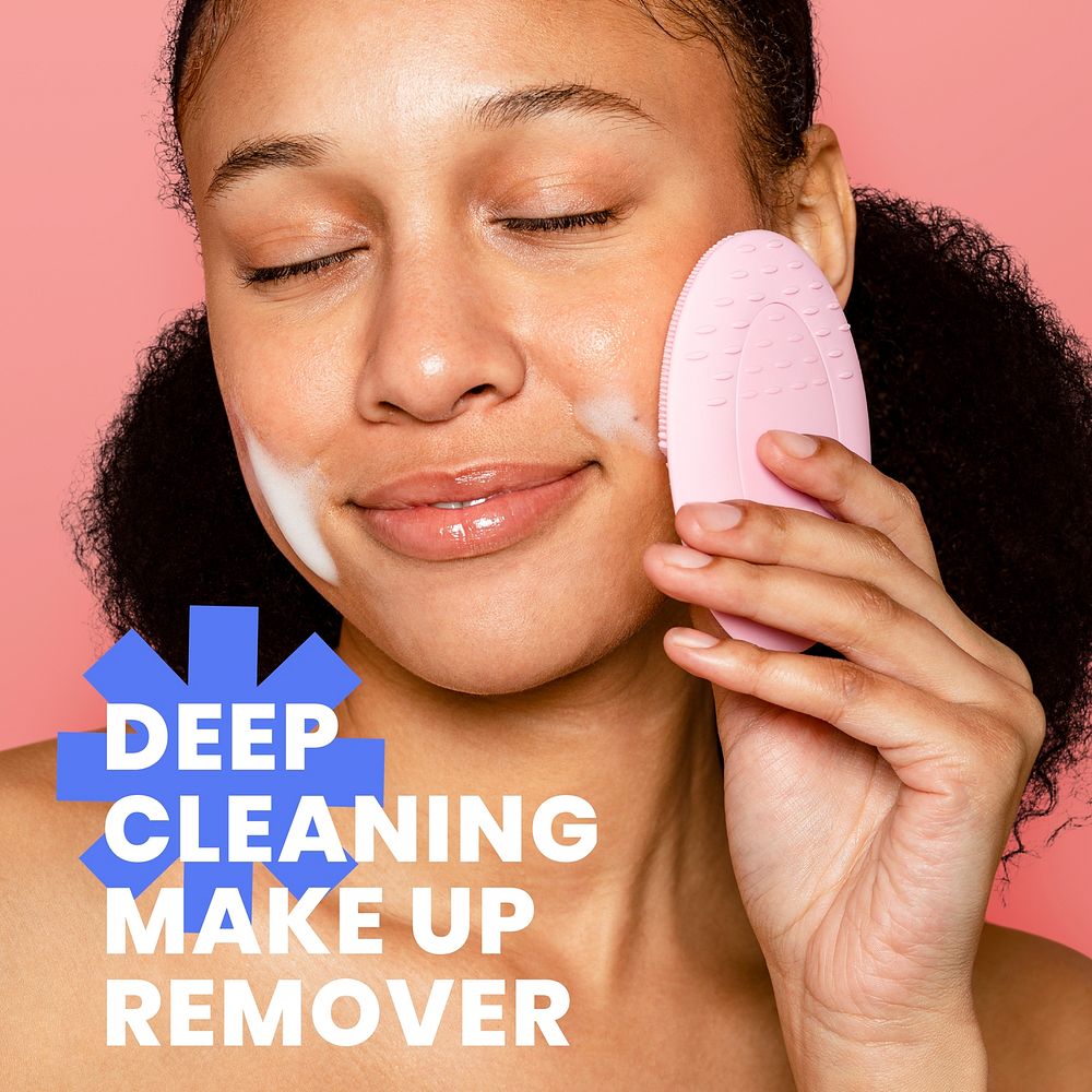 Deep cleansing Instagram post template, beauty ad vector