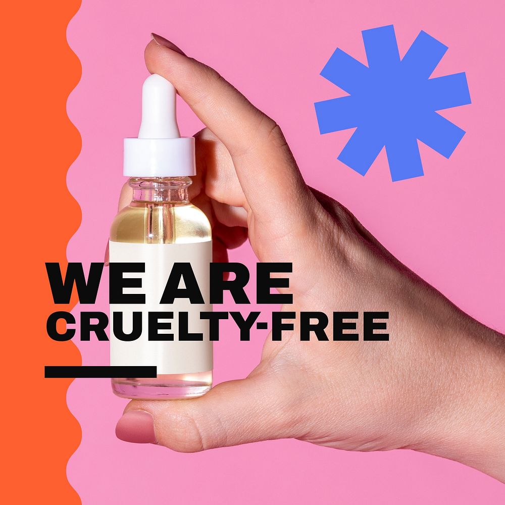 Cruelty-free skincare Instagram post template, business ad vector