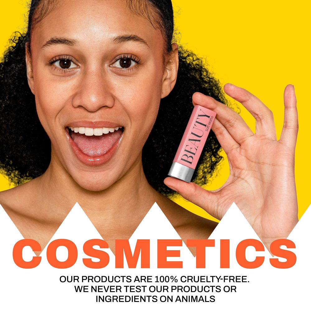 Cruelty-free cosmetics Instagram post template vector