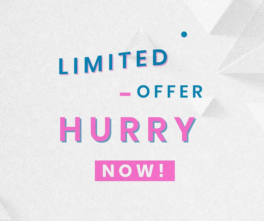 Limited offer hurry now social media advertisement template vector