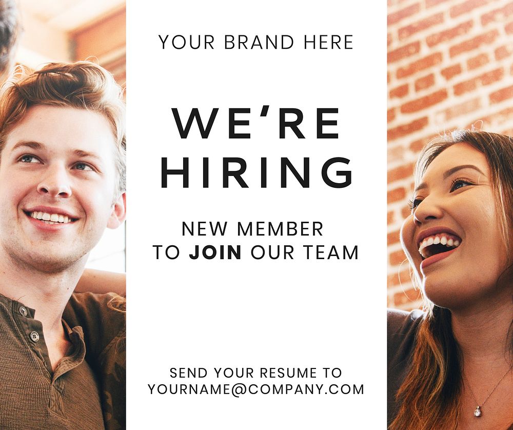 We're hiring new members to join our team social advertisement template vector