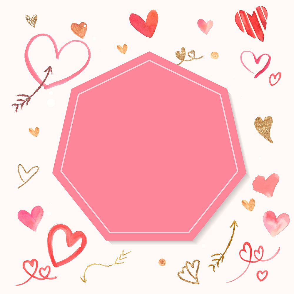 Heart pattern frame valentine's day illustration