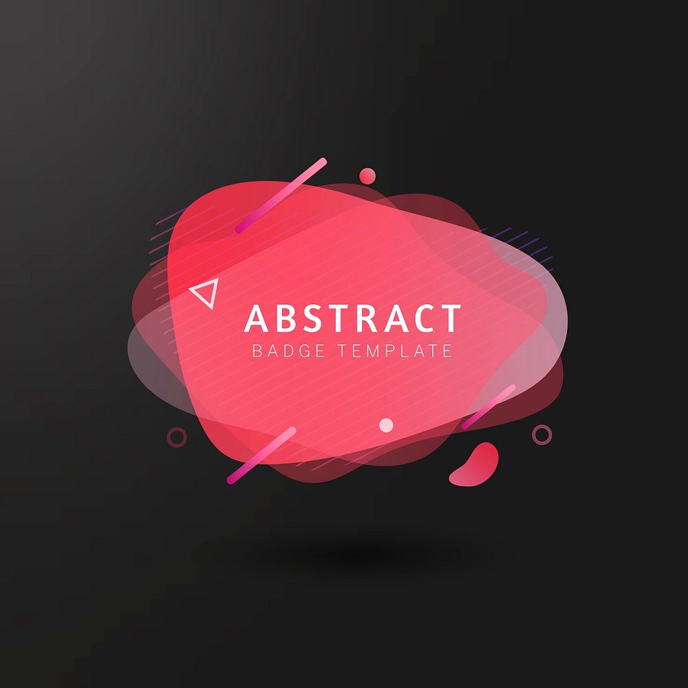 Red abstract oval badge vector