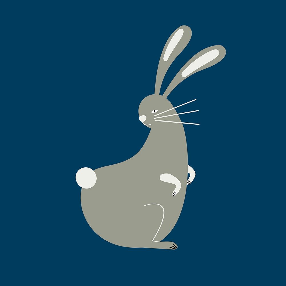 Cute rabbit animal graphic on blue background