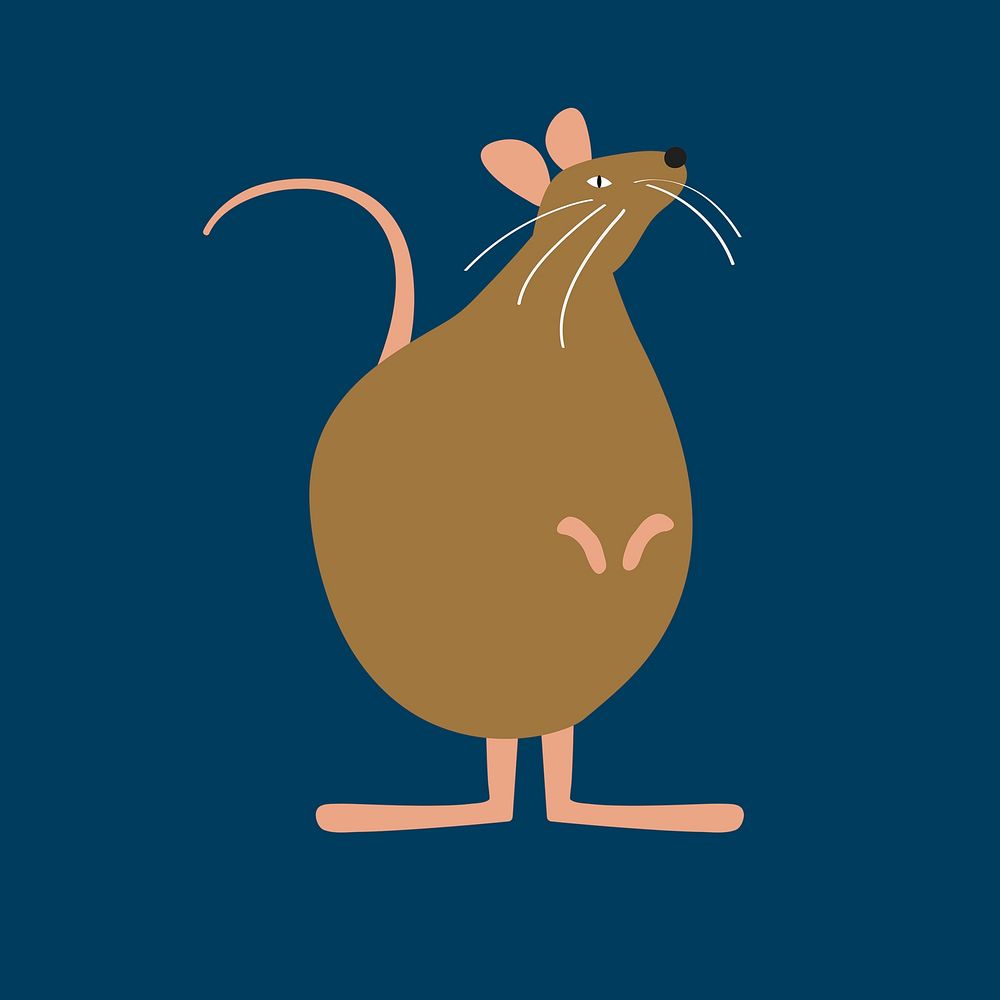 Cute rat animal psd on blue background design element