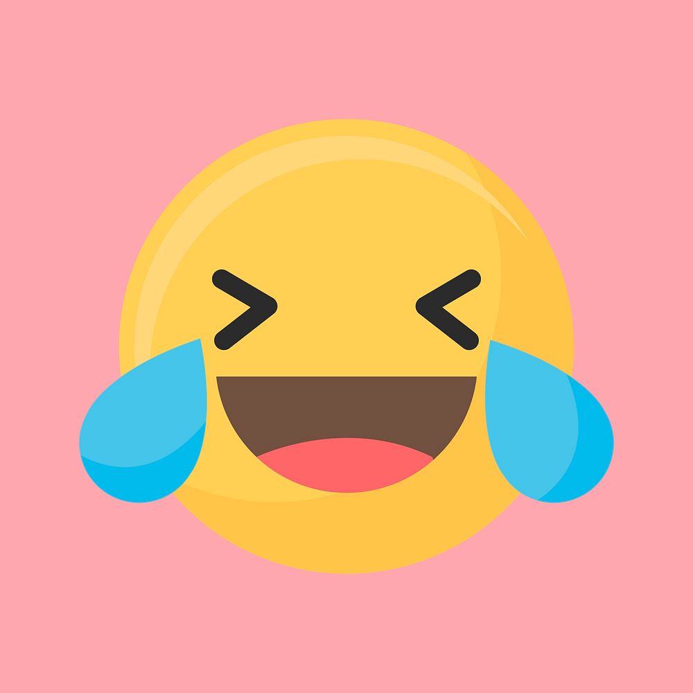 Laughing face emoticon symbol illustration