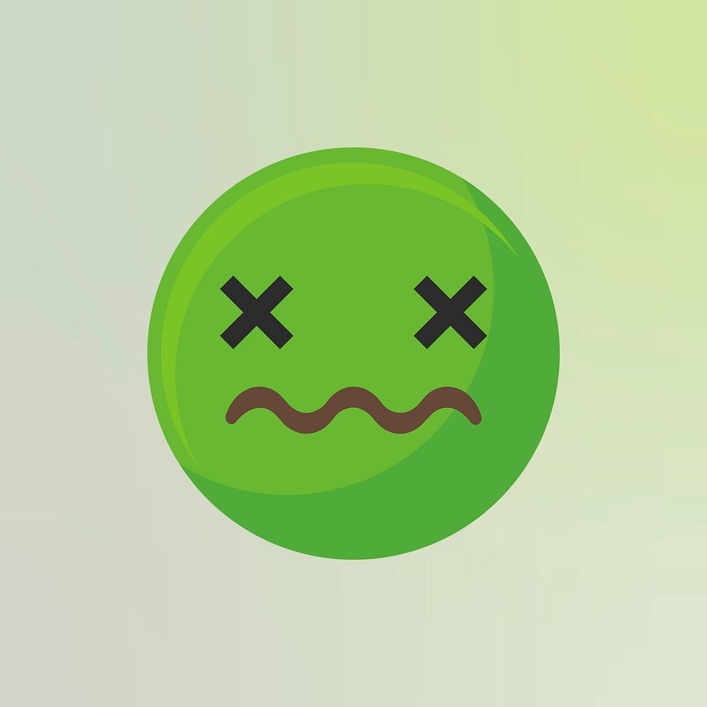 Sick face emoticon symbol vector