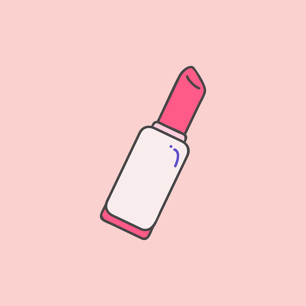 Pink lipstick icon on a pink background vector