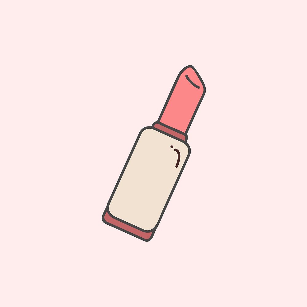 Pink lipstick icon on a pink background vector