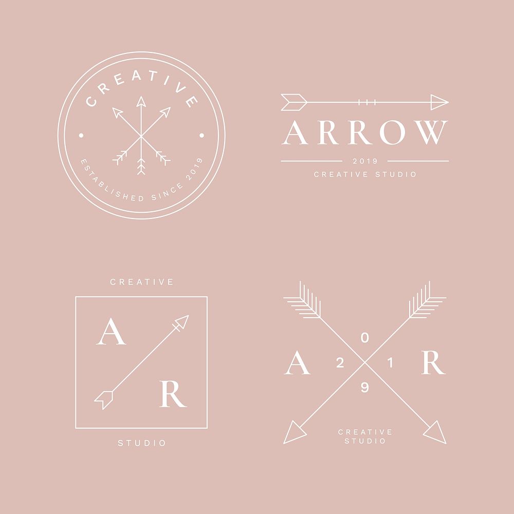 Branding arrow badge design collection vector