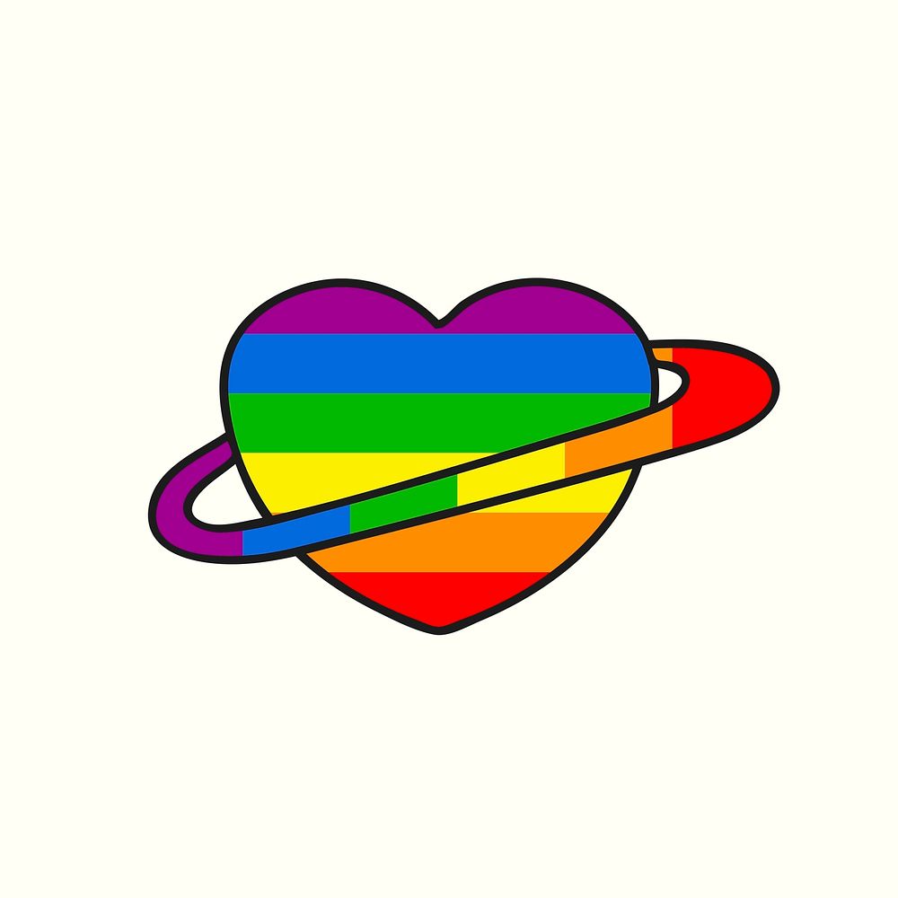 Rainbow heart lgbt design vector