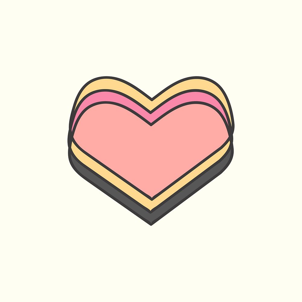 Pink heart design icon vector