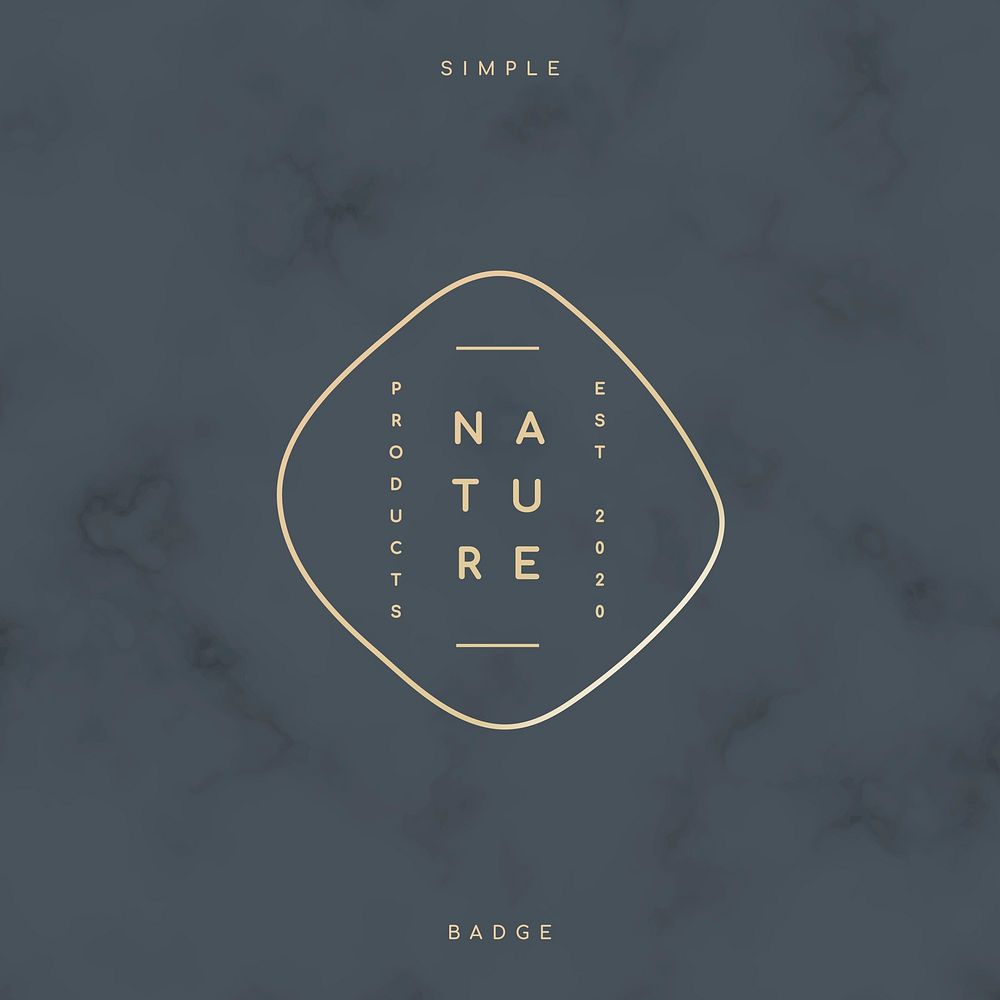 Simple nature badge on a marble background