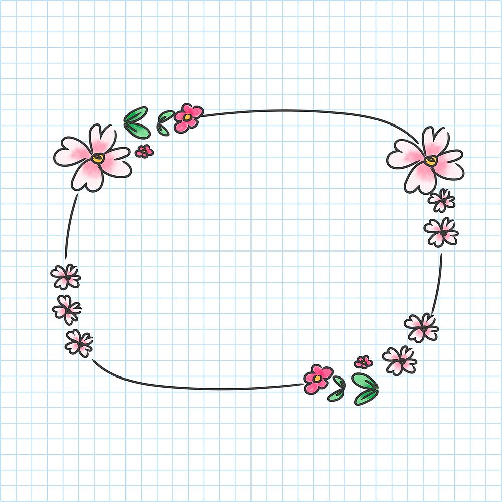 Hand drawn flower wreath illustration