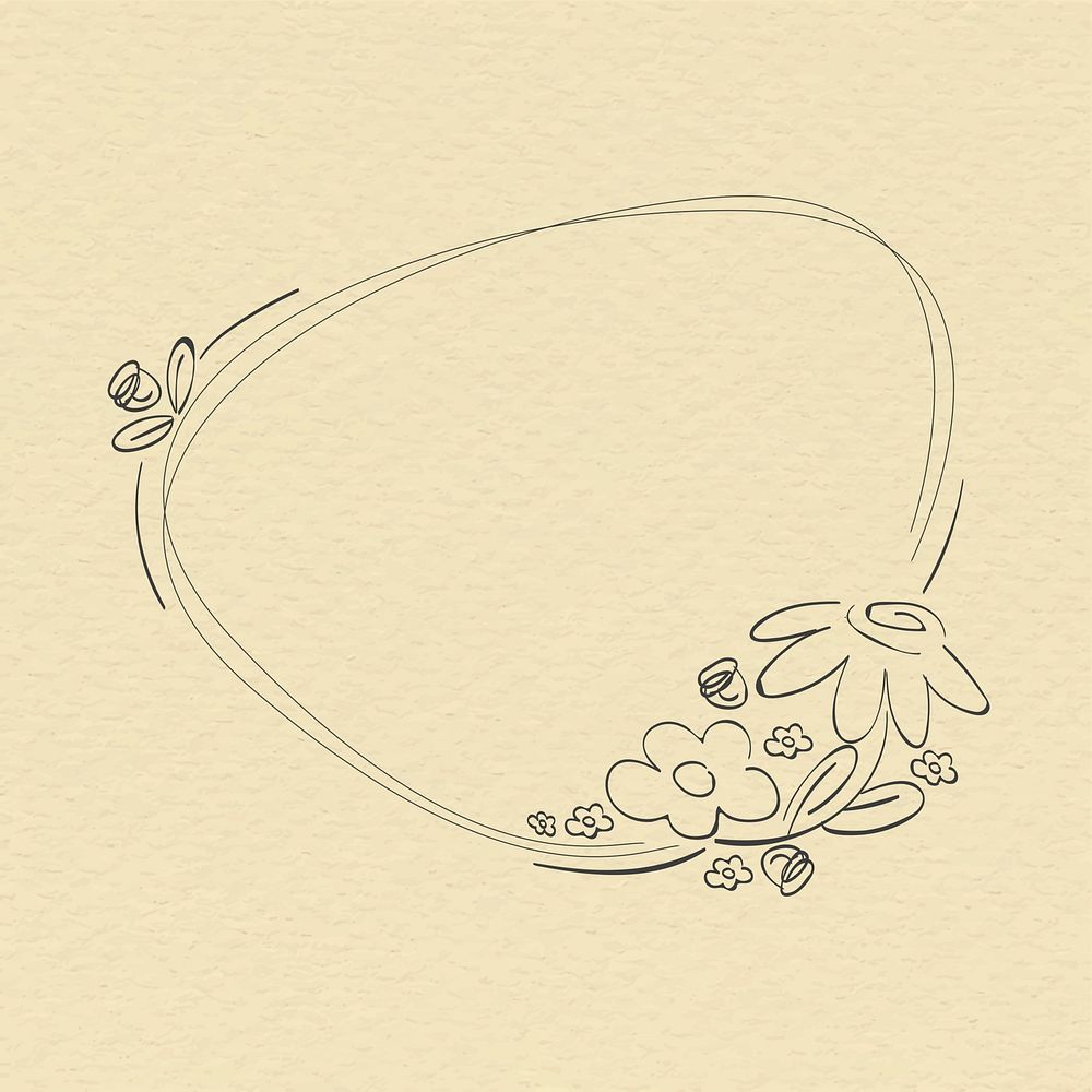 Cute doodle floral wreath illustration