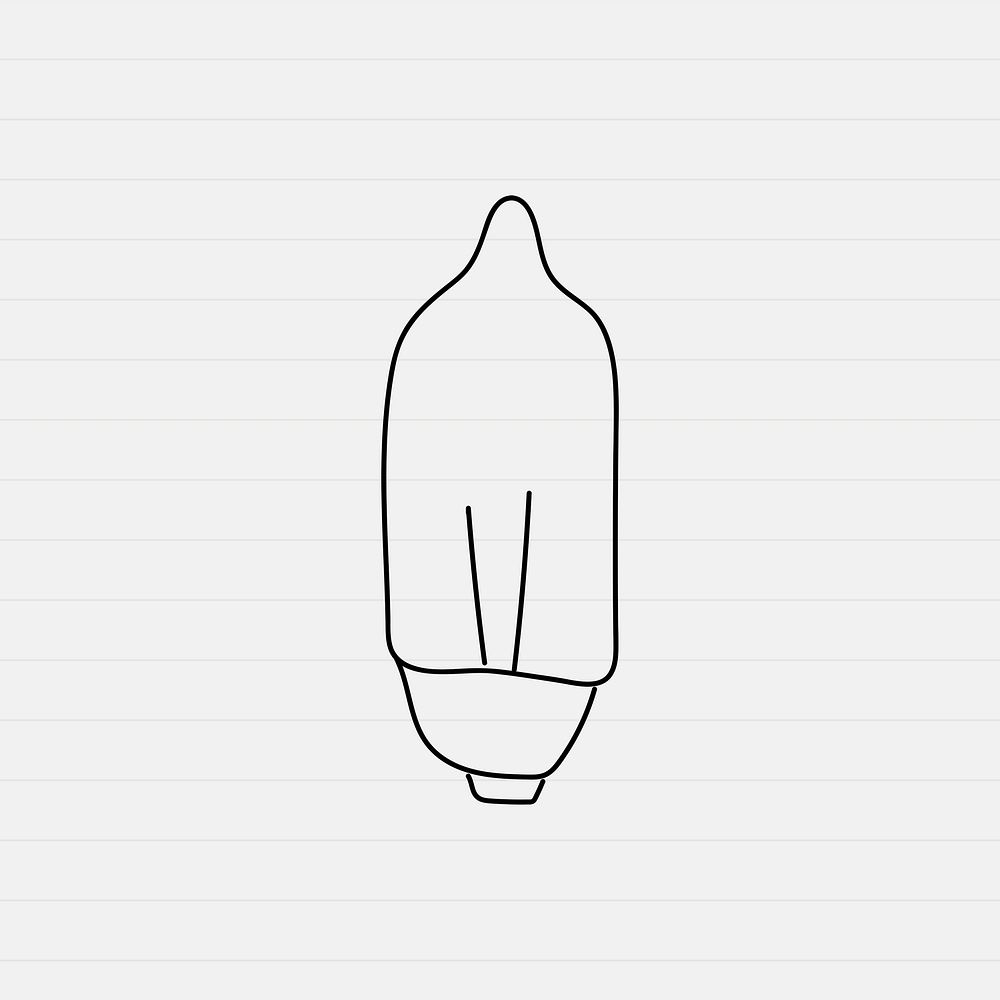 Doodle light bulb vector in minimal style