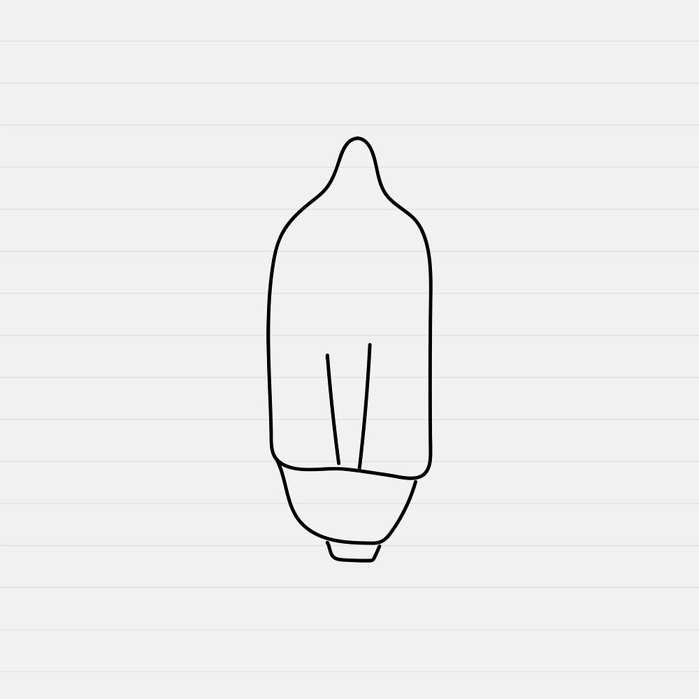 Doodle light bulb psd in minimal style