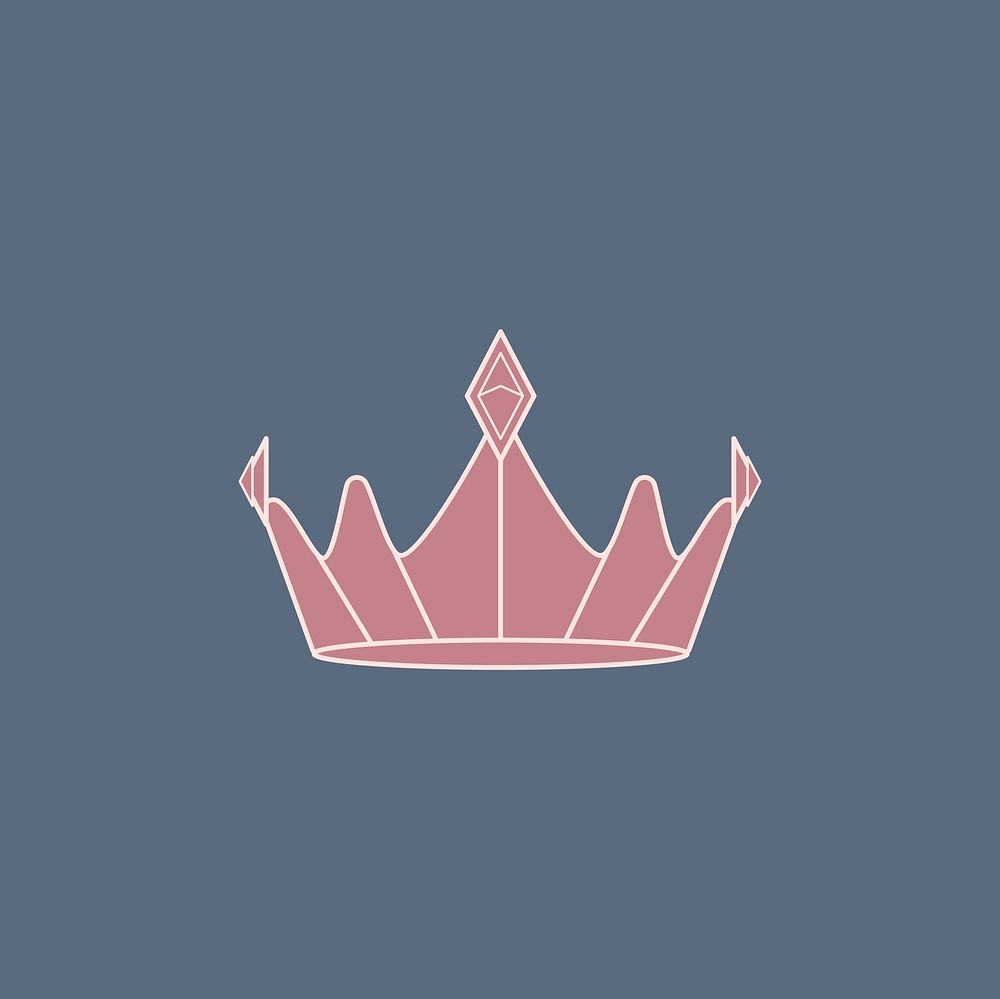 Pink luxurious crown design vector