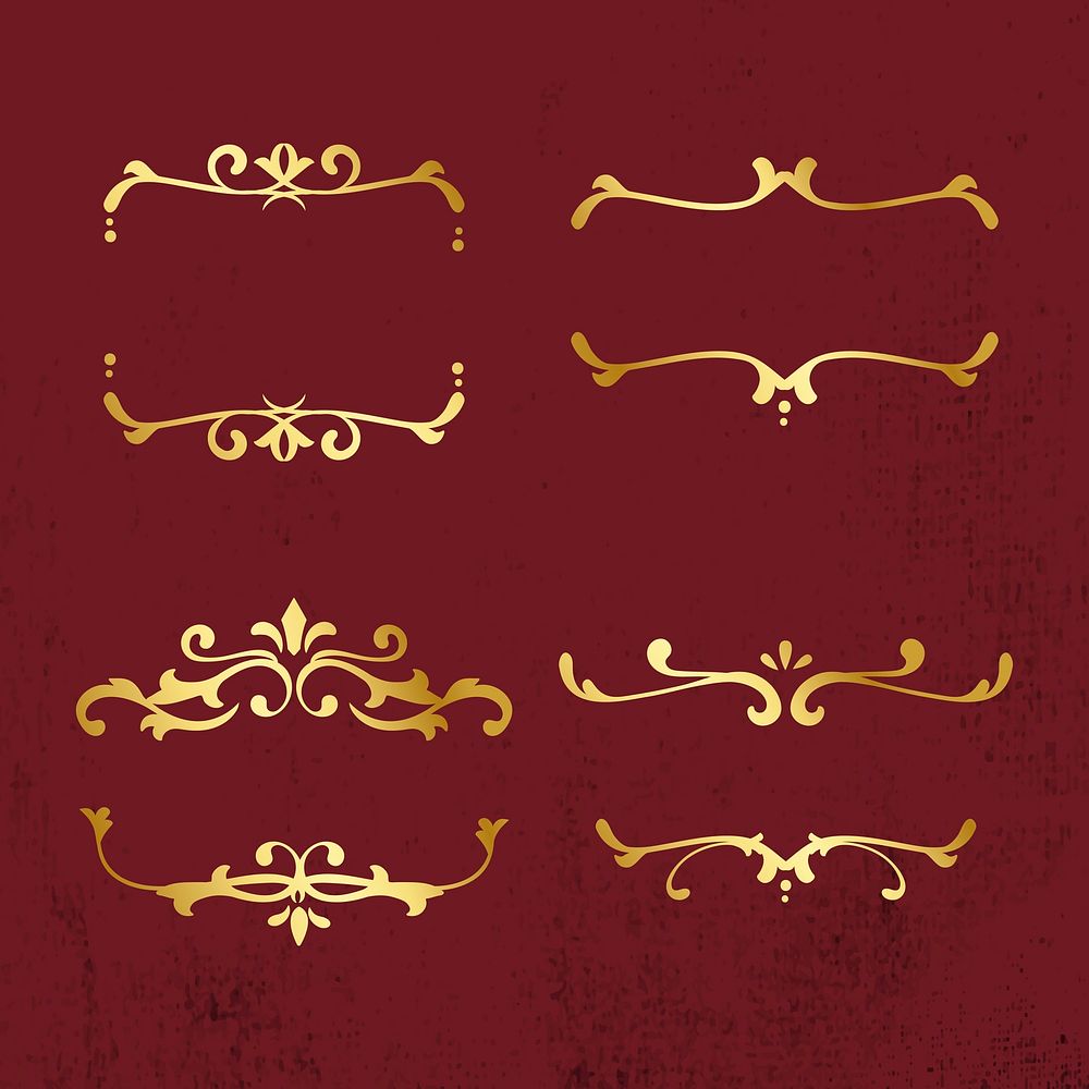 Premium vintage golden ornamental frame collection vector