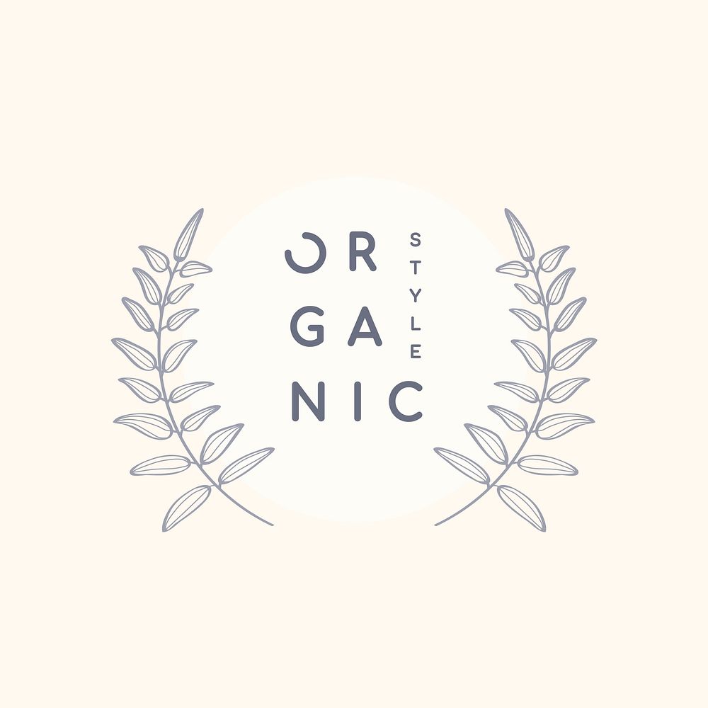 Organic style laurel wreath vector