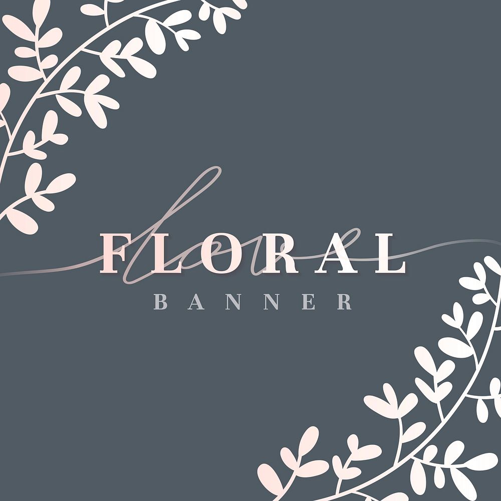 Love floral banner design vector