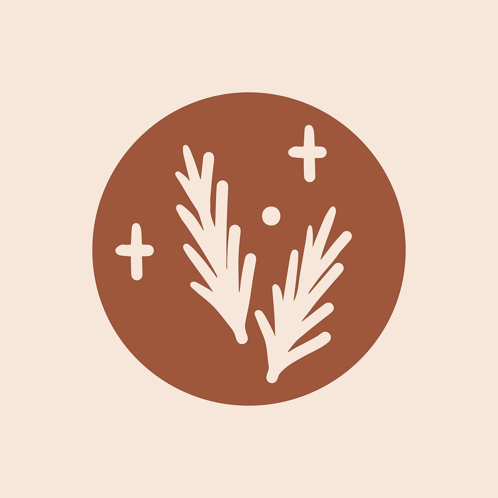 Leaves in a badge vector