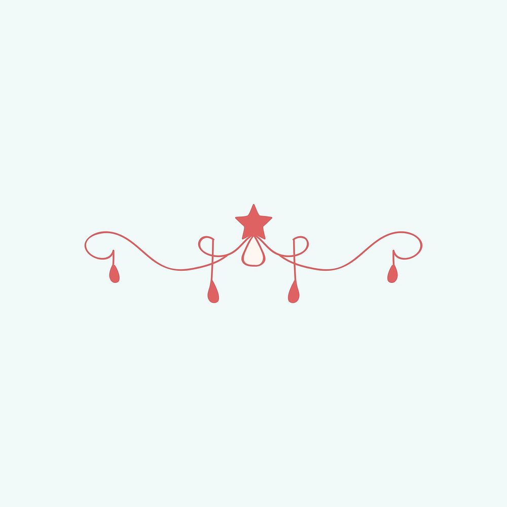 Red feminine ornament dividers vector